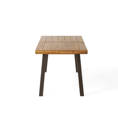 Della Acacia Dining Table – Rustic Brown & Grey