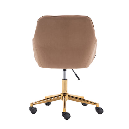 Velvet Executive Swivel Office Chair – Coffee Brown