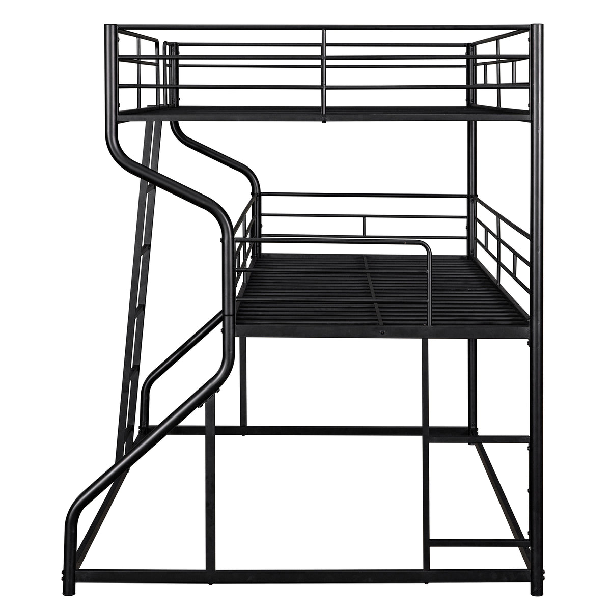 Black Triple Bunk Bed – 3-Tier Space-Saving Metal Frame for Kids & Teens