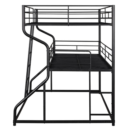 Black Triple Bunk Bed – 3-Tier Space-Saving Metal Frame for Kids & Teens