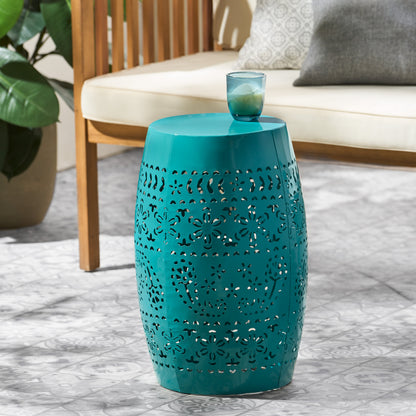 Ruby Accent Side Table – Teak Finish
