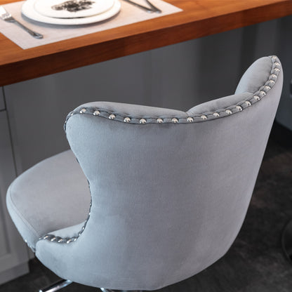 Modern Chrome Bar Stools Set of 2 Gray