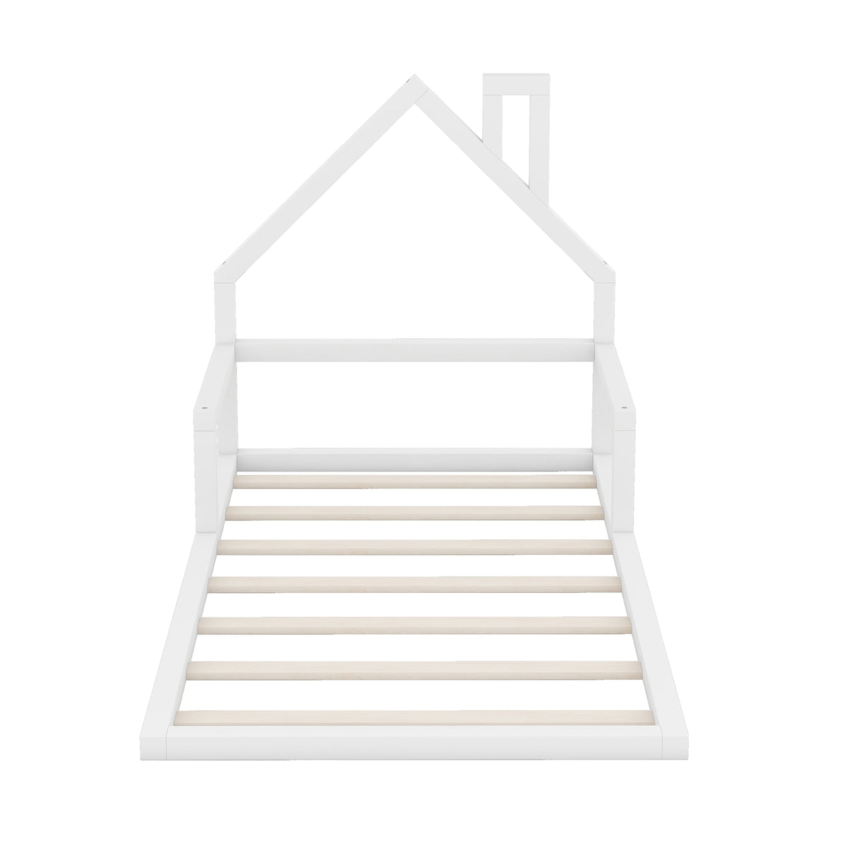 Twin Platform Bed with House Frame White