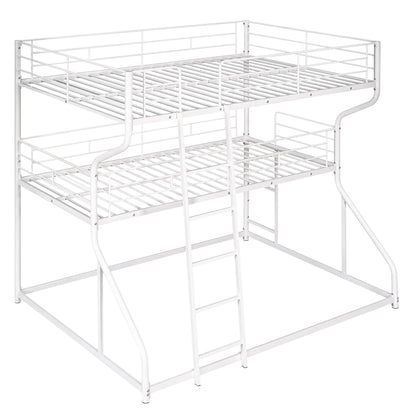 White Triple Bunk Bed – 3-Tier Space-Saving Metal Frame for Kids & Teens