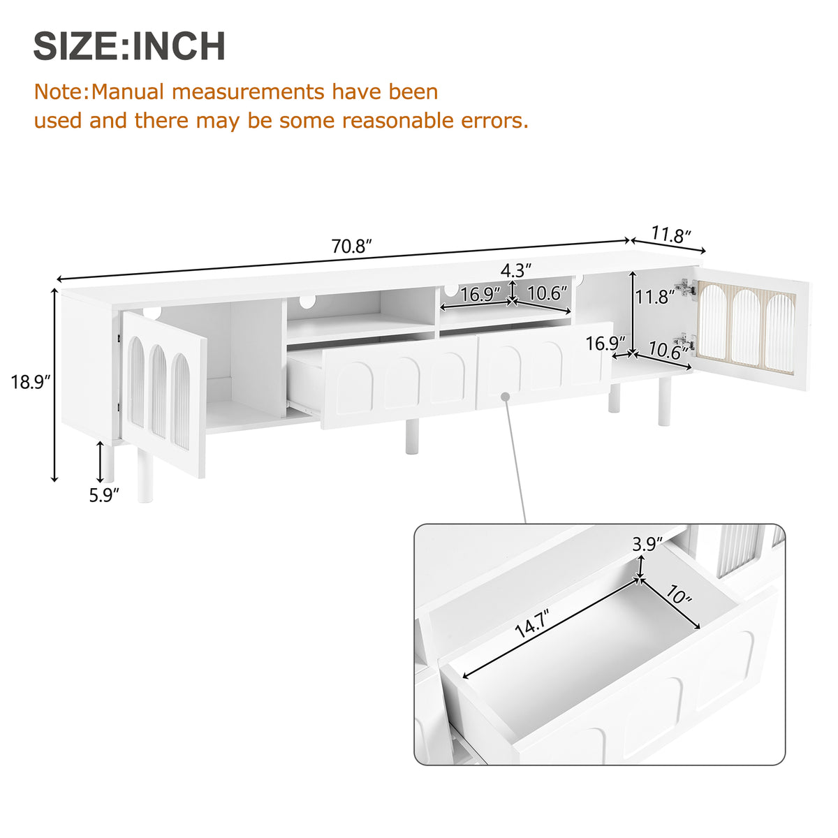 Cream Gloss LED TV Stand – 80”