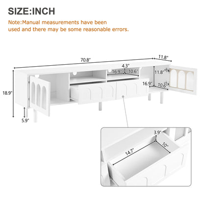 Cream Gloss LED TV Stand – 80”