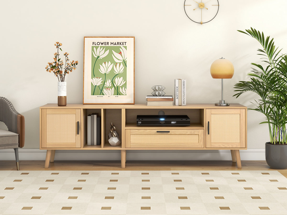 Rattan TV Console – Natural Brown