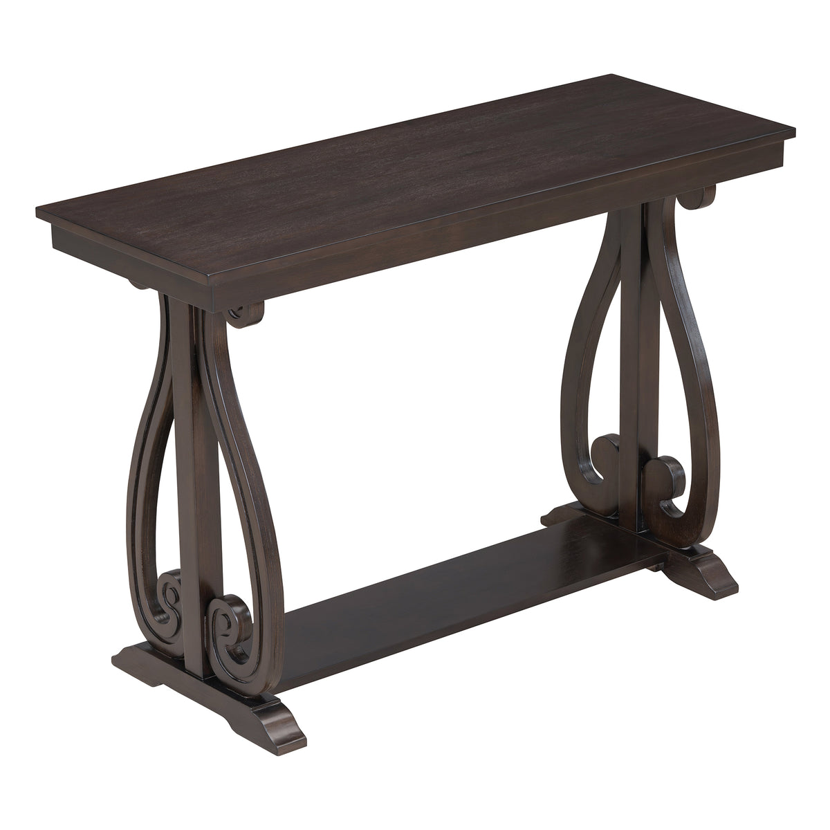 Rustic 48” Wood Console Table – Espresso