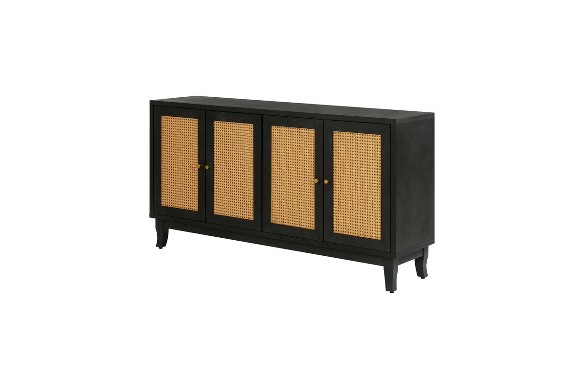Rattan Sideboard Cabinet – Black