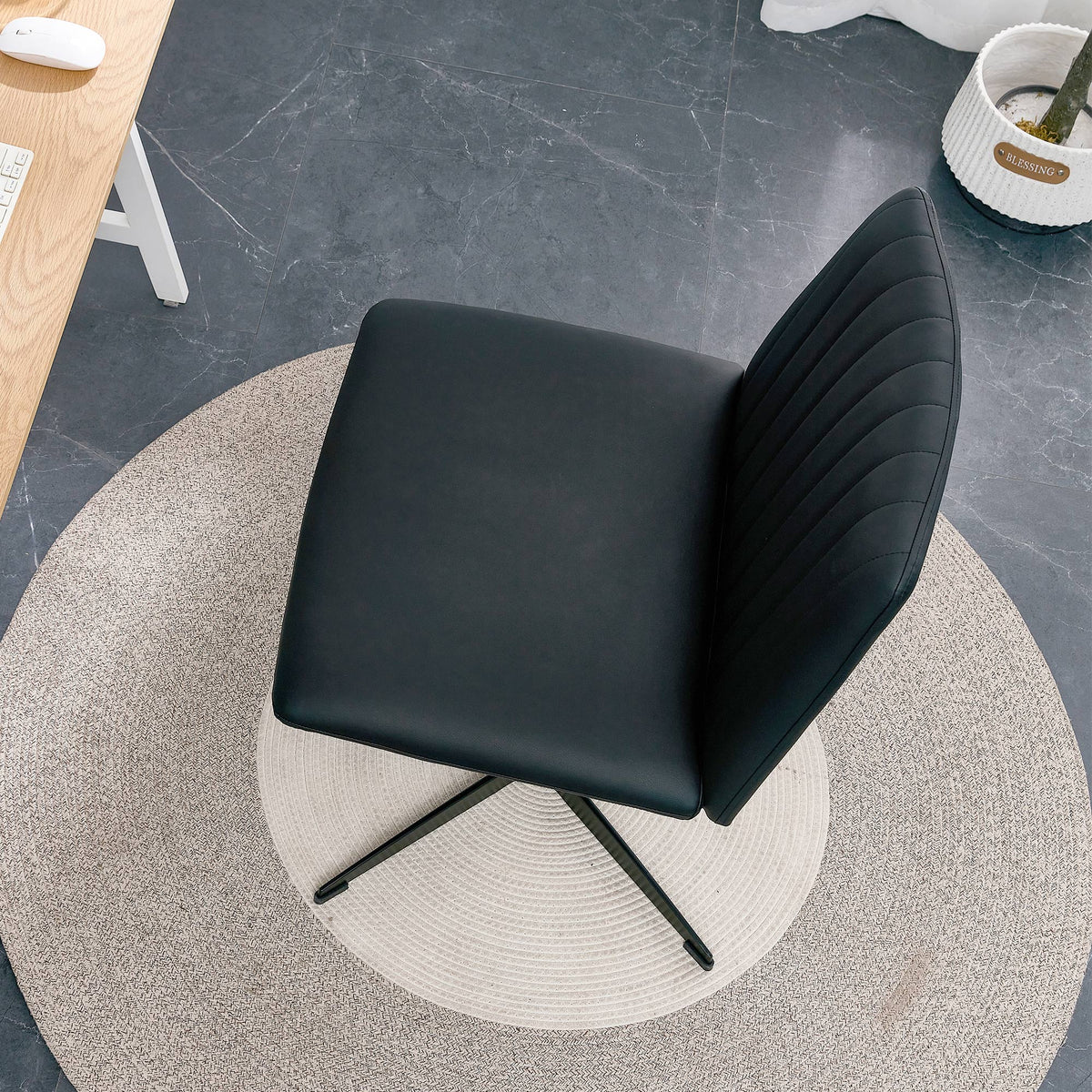 Black PU Swivel Office Chair