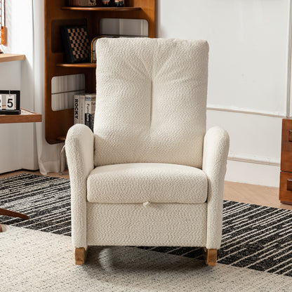 Rocking Accent Chair with Rubber Wood Frame