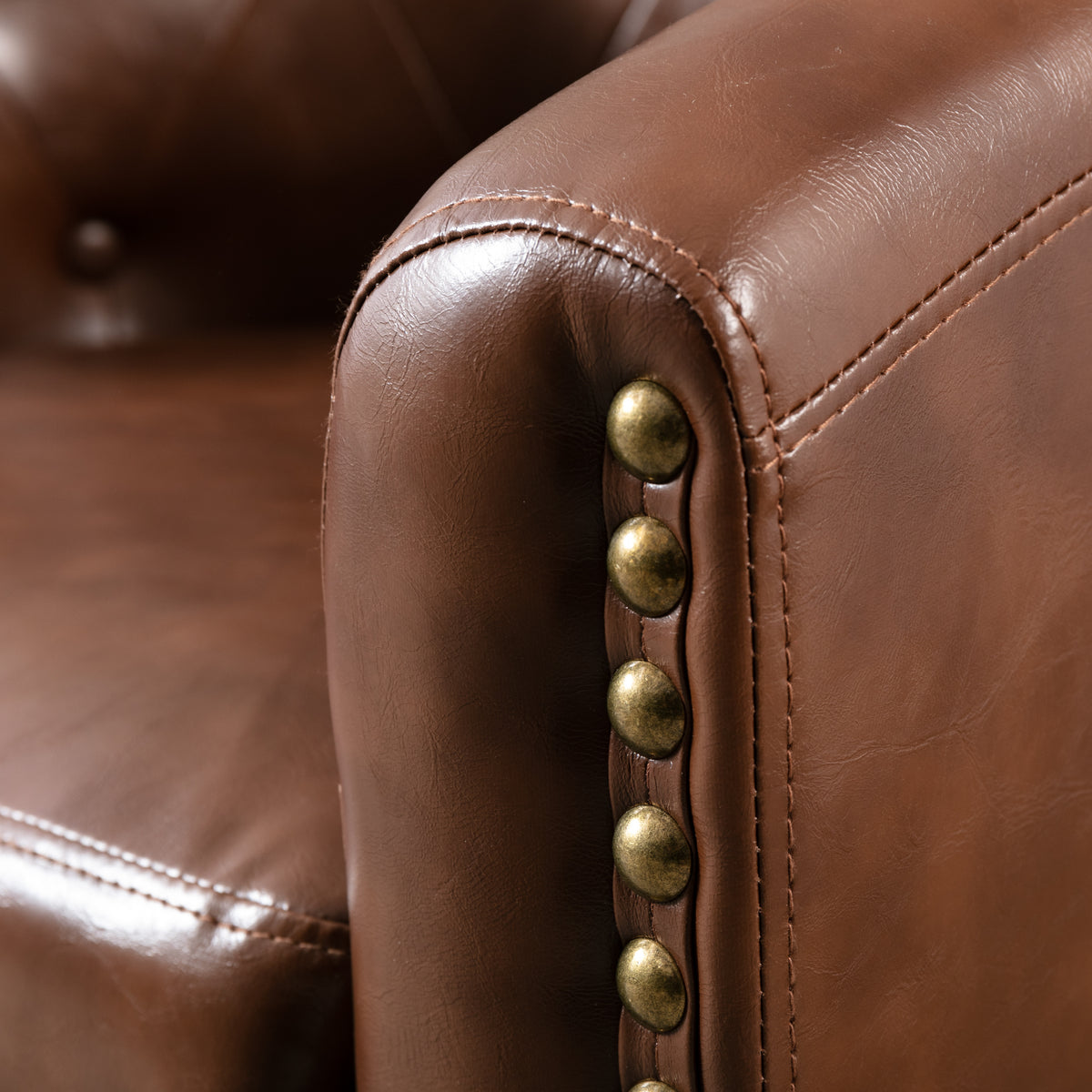 PU Leather Barrel Club Chair – Tufted Lounge Design