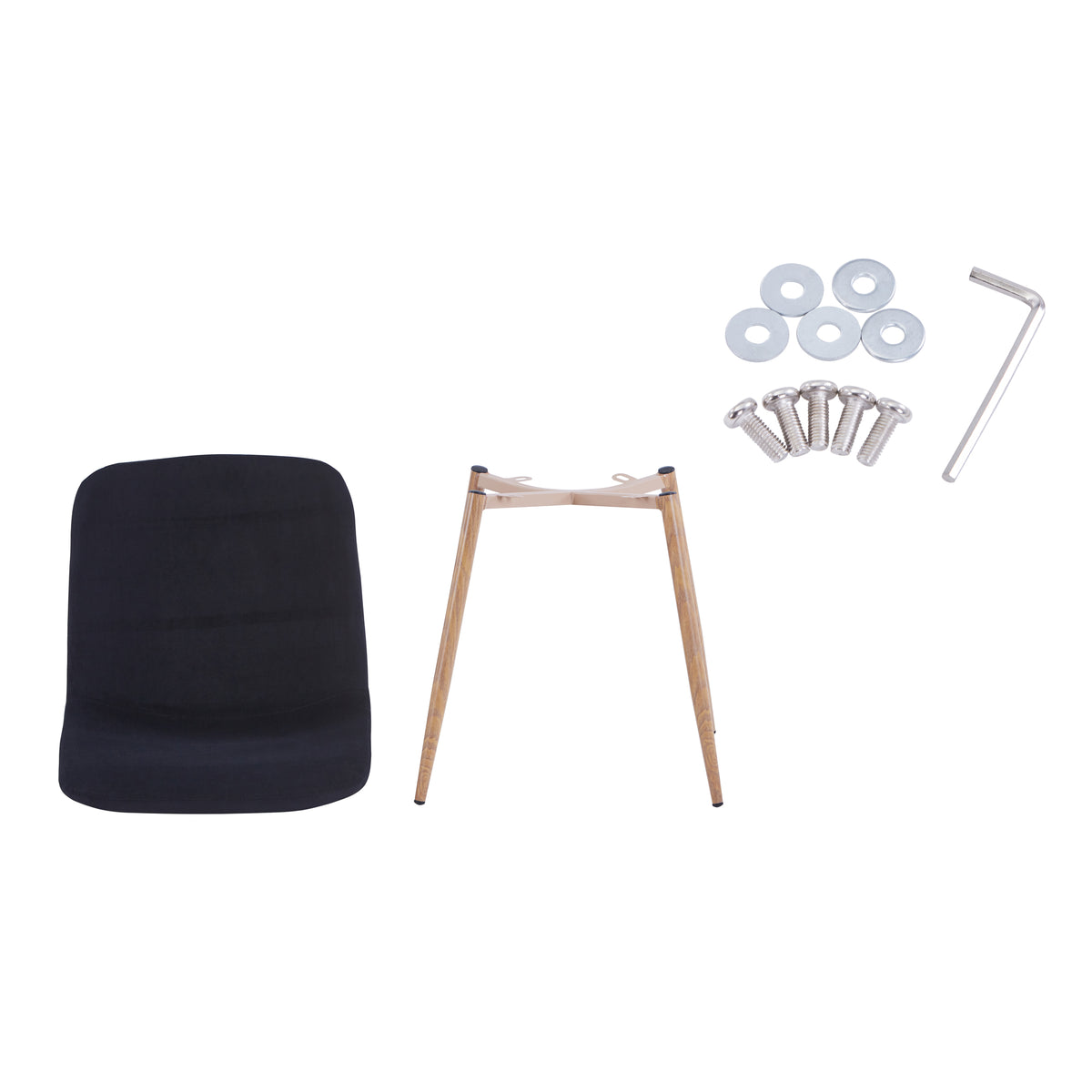 Set of 4 Black Dining Chairs Modern Design