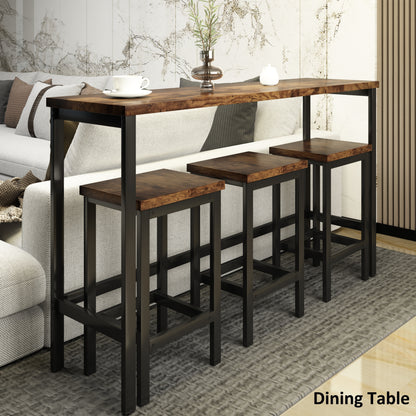 Counter Height Bar Table Set (4 pcs) – Brown