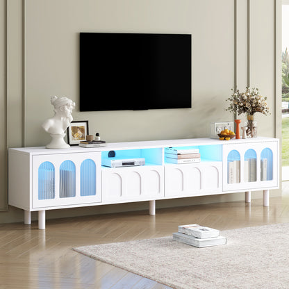 Cream Gloss LED TV Stand – 80”