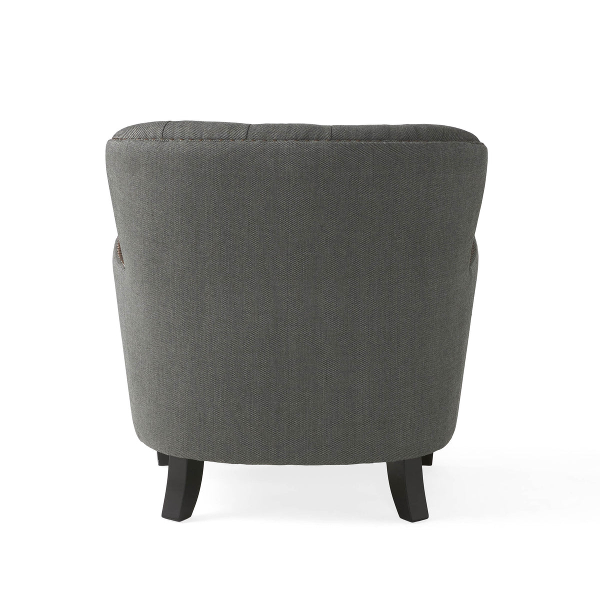 Modern Grey Fabric Club Chair with Ottoman – Upholstered Lounge Set
