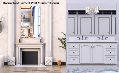 Oversized Bathroom Mirror Silver