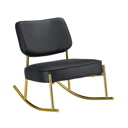 PU Leather Rocking Chair – Gold Metal Legs