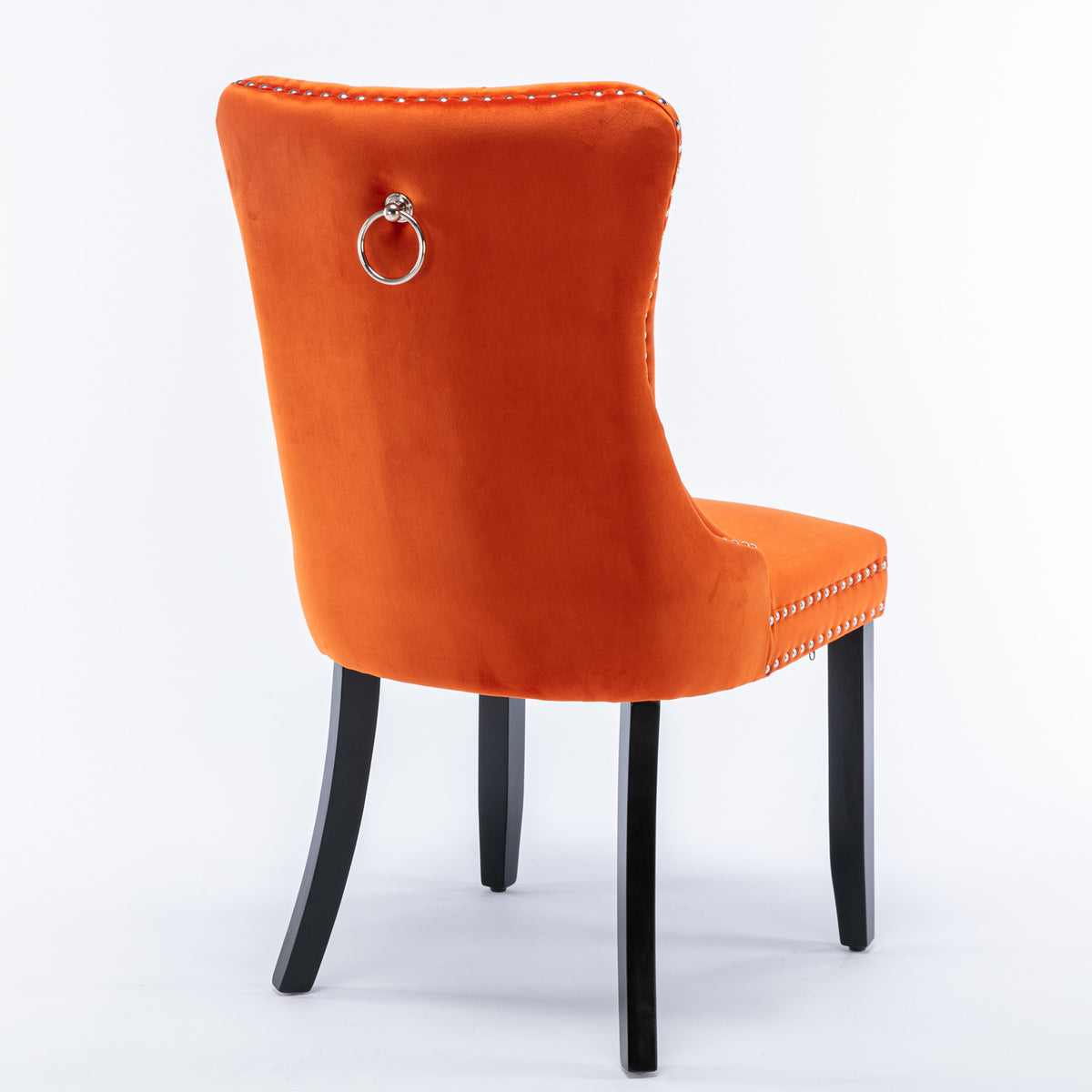 Nikki Tufted Linen Dining Chair Set (2 pcs) – Orange
