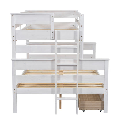 Twin over Full Bunk Bed White