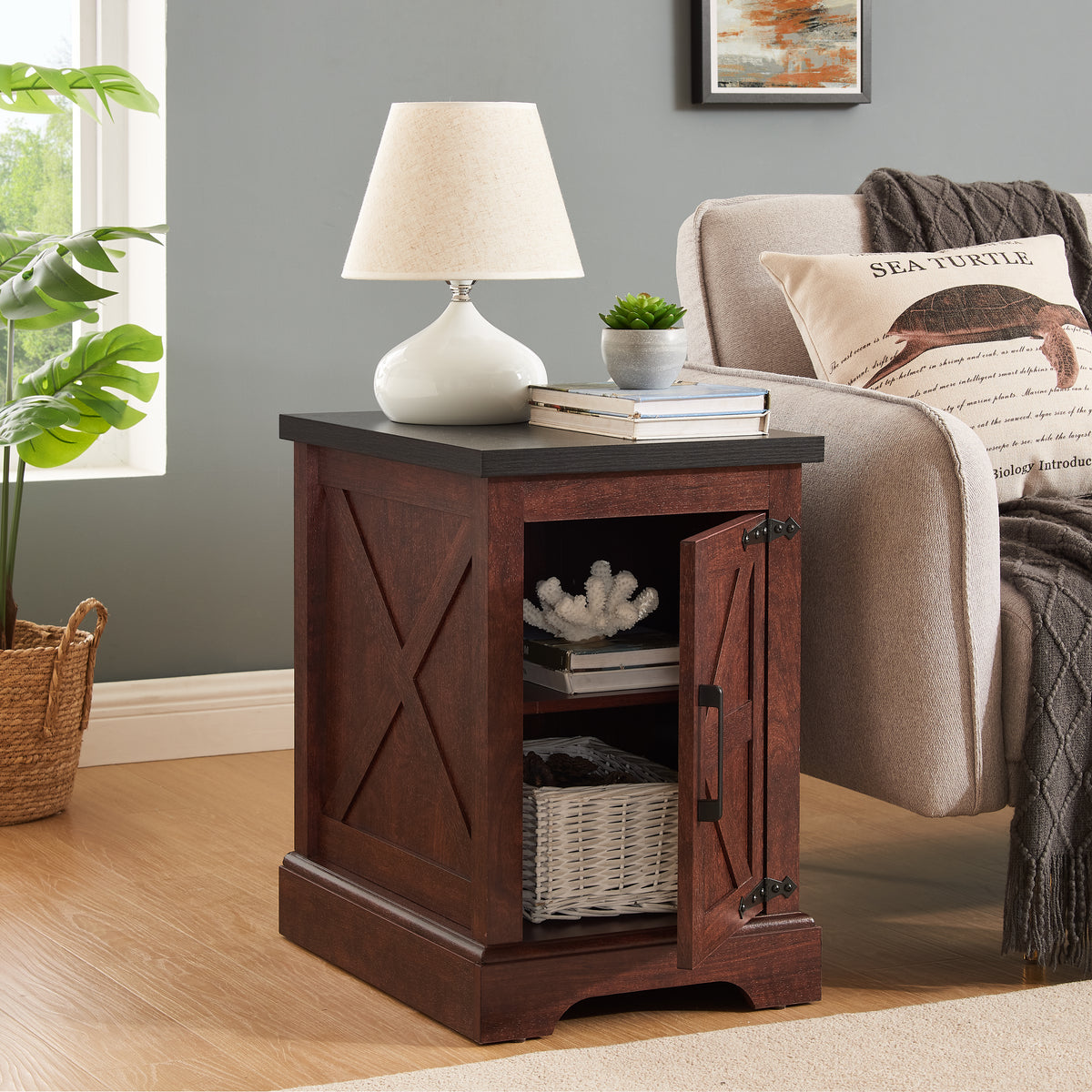 Farmhouse Nightstand – Oak Finish