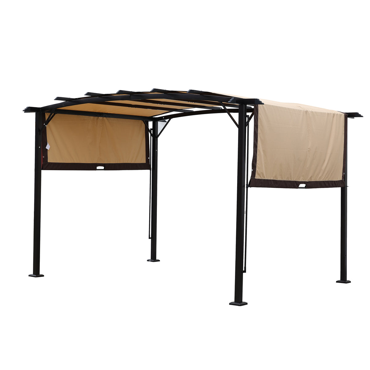 12x9FT Outdoor Retractable Pergola Beige