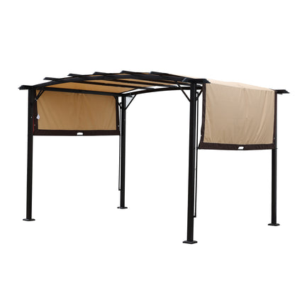 12x9FT Outdoor Retractable Pergola Beige