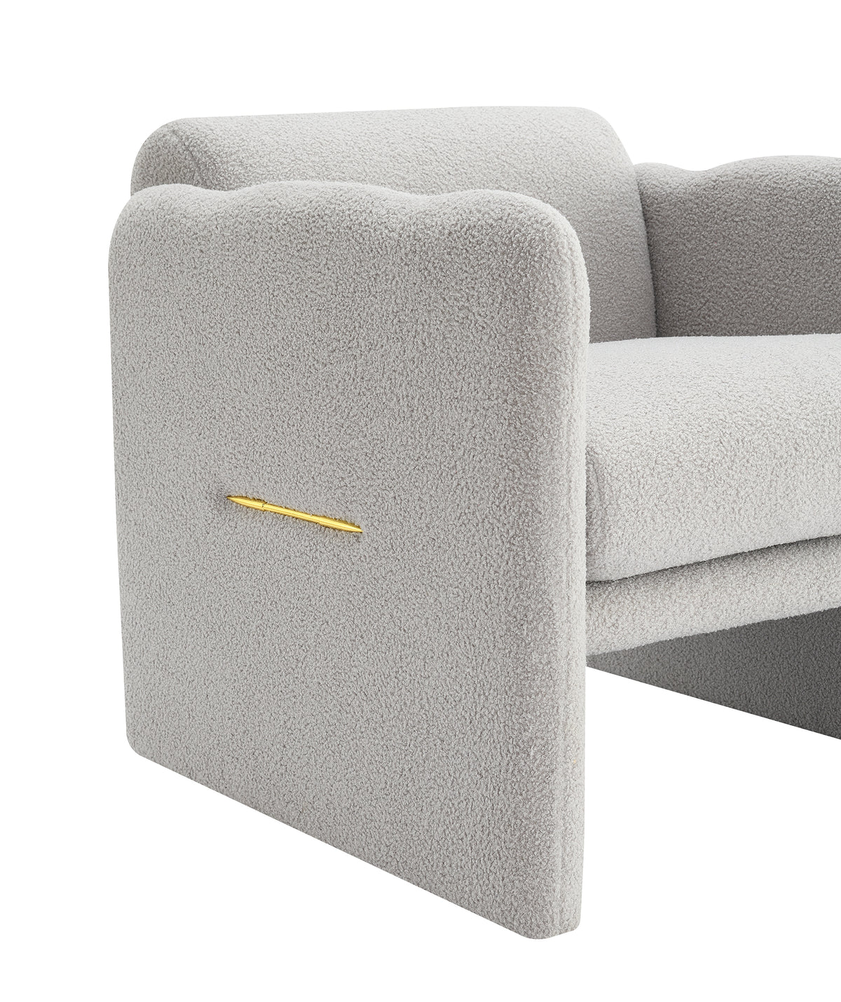 Wavy Armrest Accent Chair Light Gray