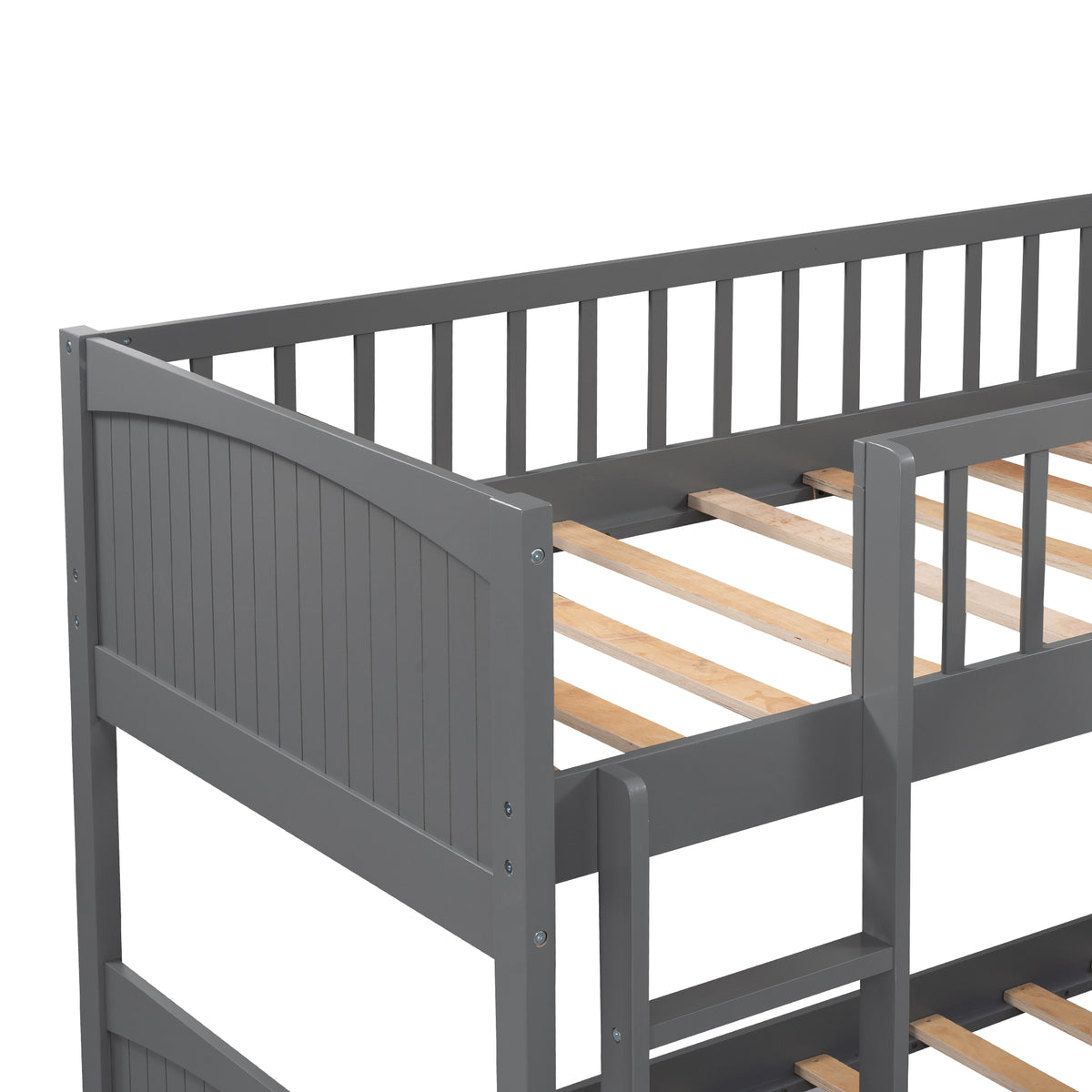 Twin Bunk Bed with Drawers Gray