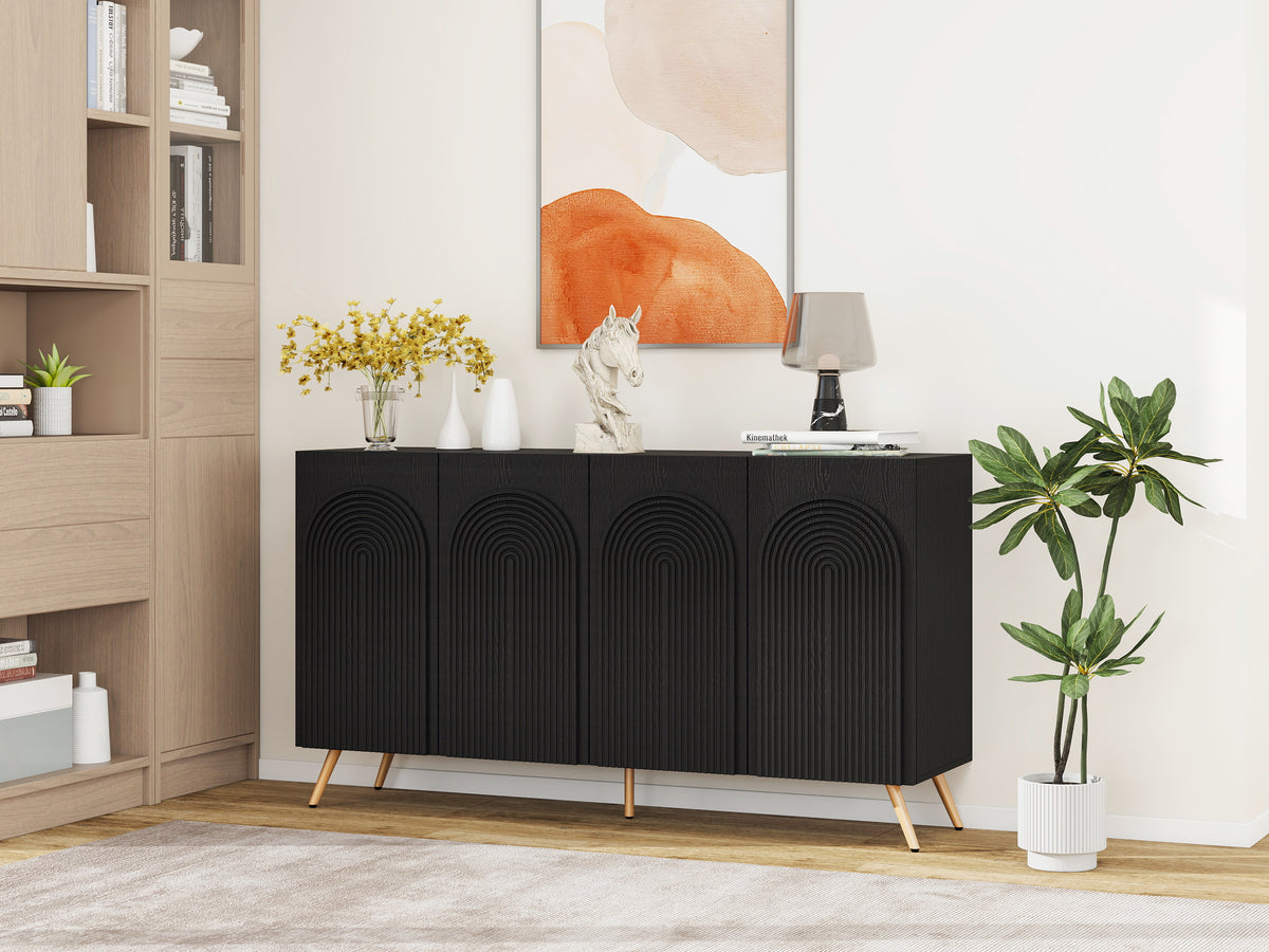 Arched 4-Door Buffet Cabinet