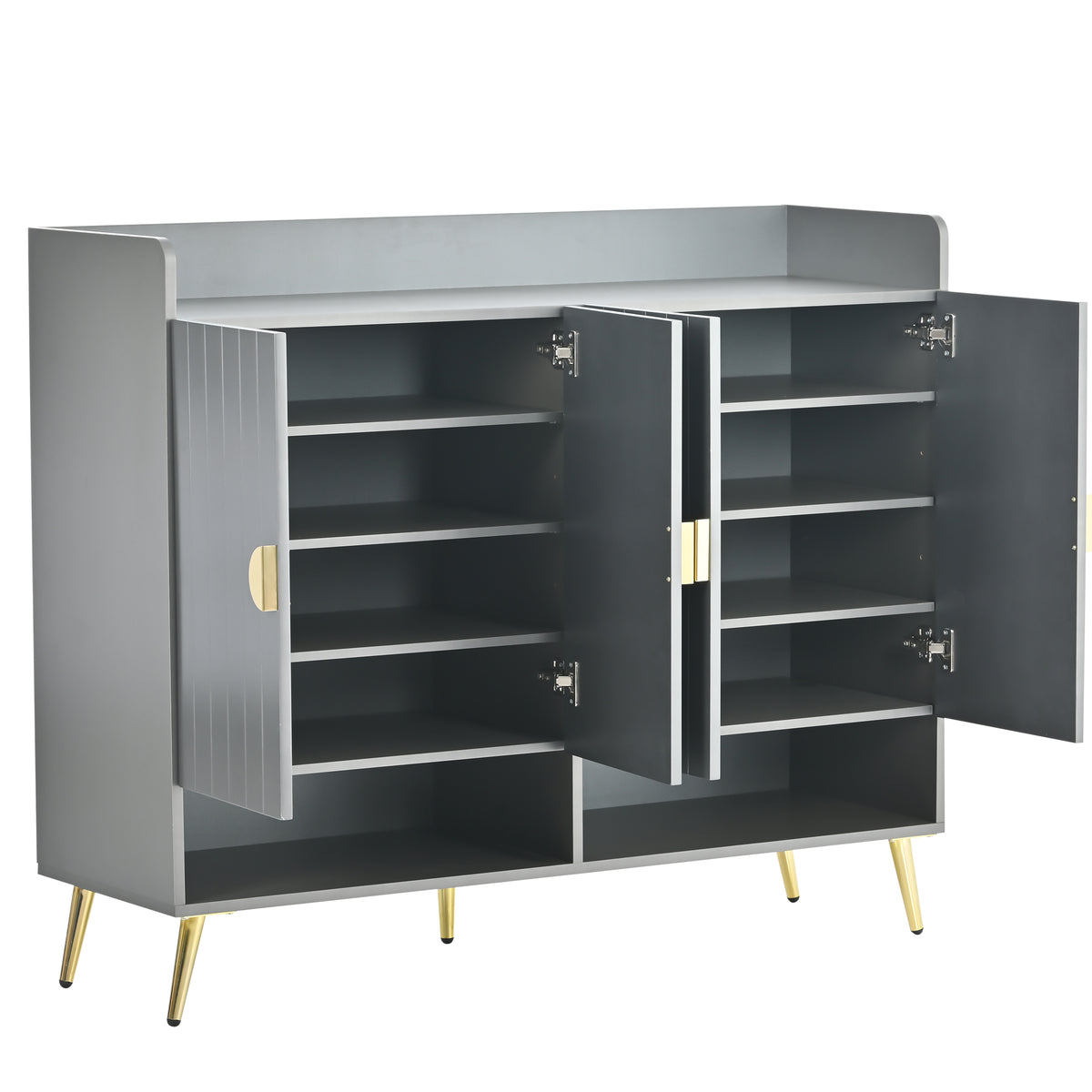 Multi-Layer Shoe Cabinet – Adjustable Matte Wood Edition