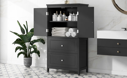 Black Bathroom Storage Cabinet with Drawers