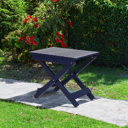 Outdoor Folding Dining Table Navy Blue Finish