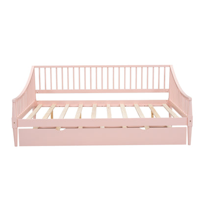 Full Daybed with Trundle Pink Finish