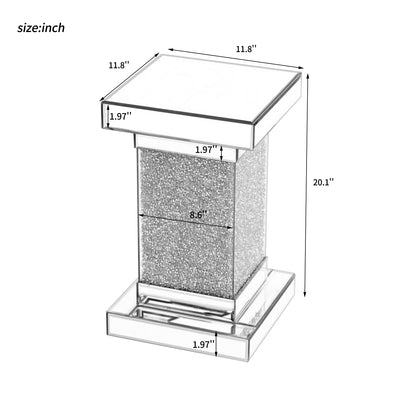 Silver Mirrored Coffee Table – LED Diamond Edge