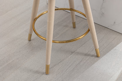 Coolmore Velvet Bar Stools (2 pcs) – Beige