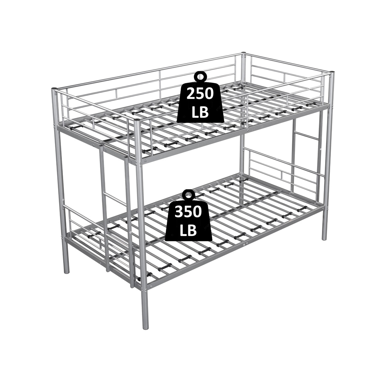 Metal Bunk Bed Silver