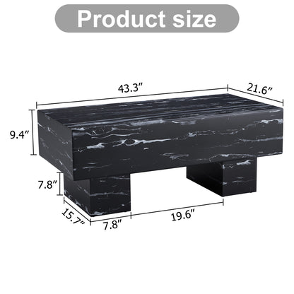 Black Modern Rectangle Coffee Table