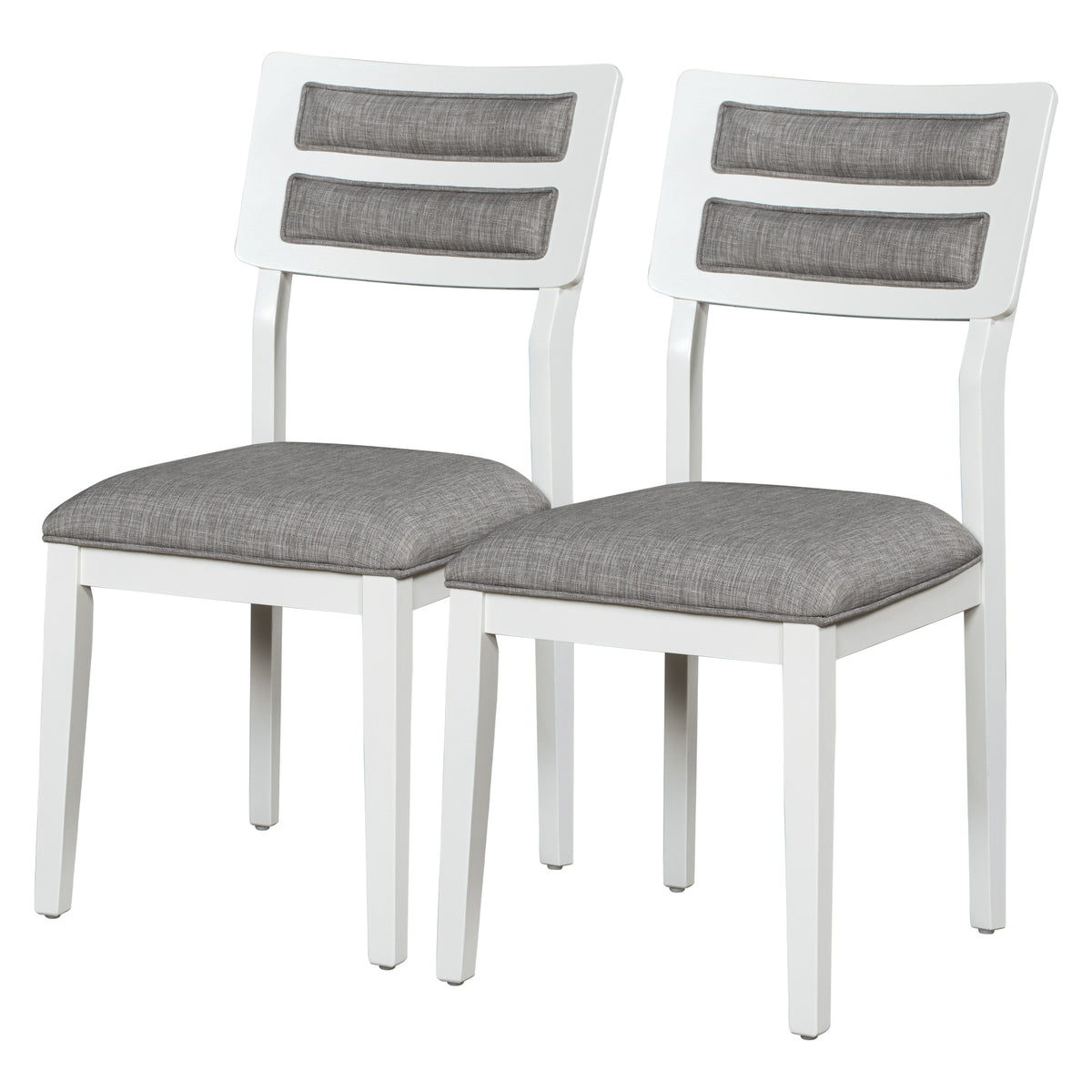 6-Piece Dining Set with Bench White and Gray