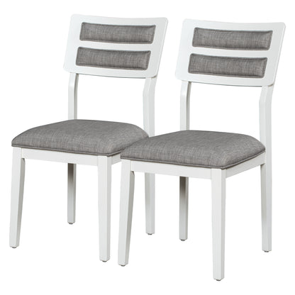 6-Piece Dining Set with Bench White and Gray