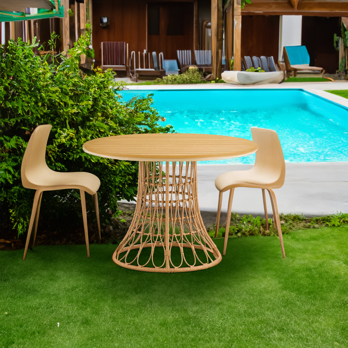 Outdoor Bamboo Dining Set (5 pcs)