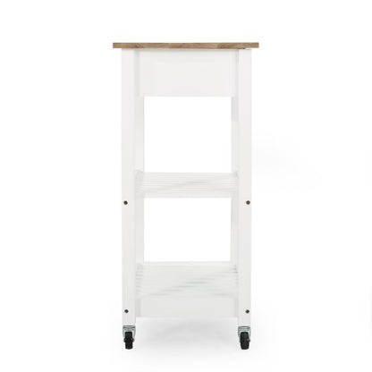 Rolling Kitchen Cart with Storage and Drawers