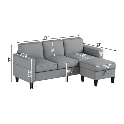 Light Grey Modular Sectional Sofa