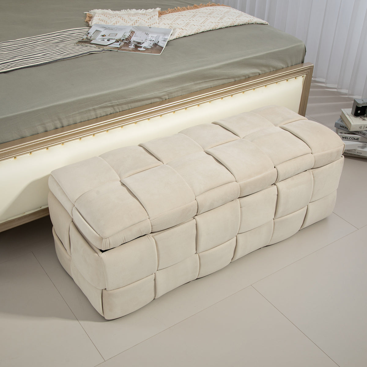 Ottoman Stool Beige
