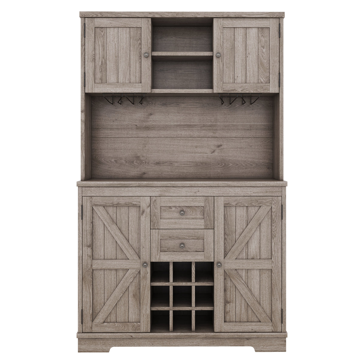 Farmhouse Coffee Bar Cabinet with Wine Storage