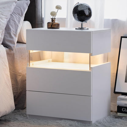 LED Bedside Table White