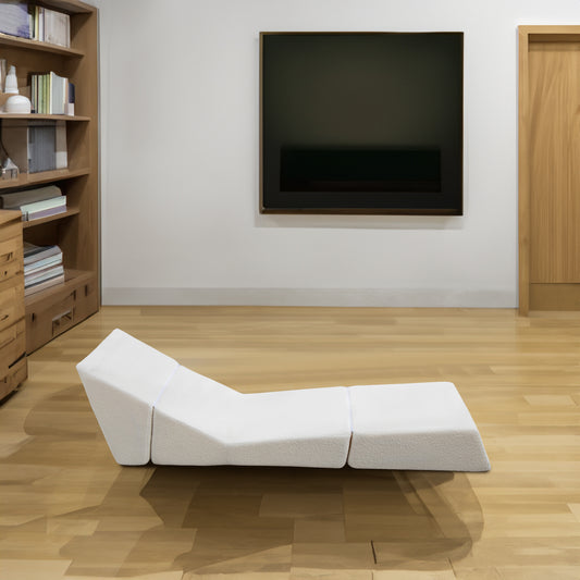 Modular Folding Sofa Bed – White Linen