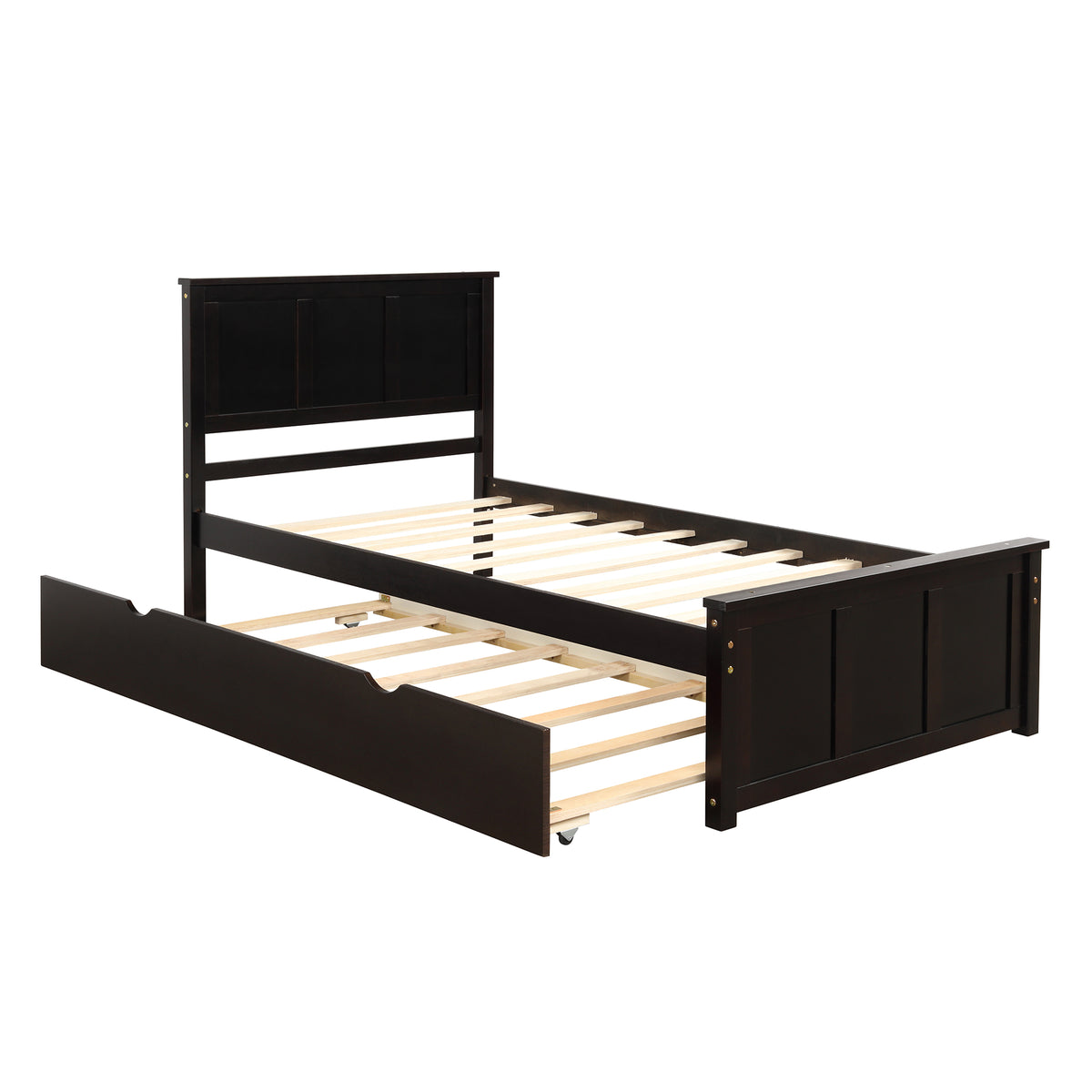Platform Bed with Trundle Espresso Finish