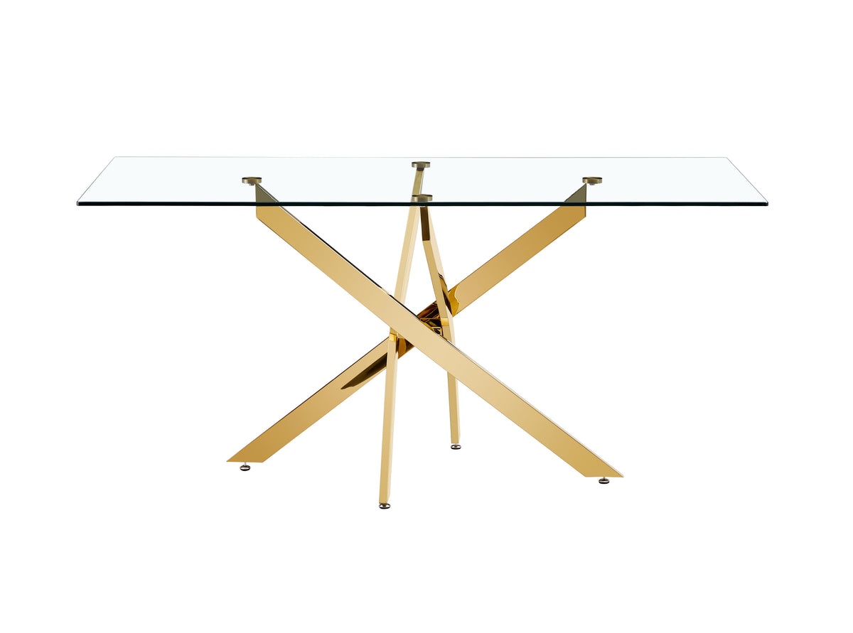 Clear Glass Table Gold