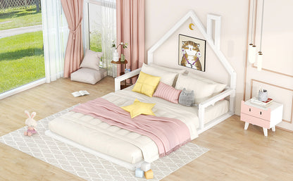 Full Platform Bed White